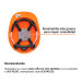 Casco de seguridad ventilado, ajuste de matraca, naranja