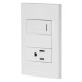 Placa armada 1 interruptor,1 contacto,1mod, Española, blanco