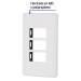 Placa 3 módulos de ABS, blanca, VOLTECK BASIC