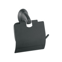 Portarrollo con cubierta, negro, FOSET AQUA