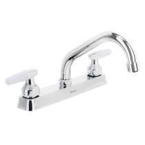Mezcladora 8" fregadero cromo, cuello corto, cono, BASIC