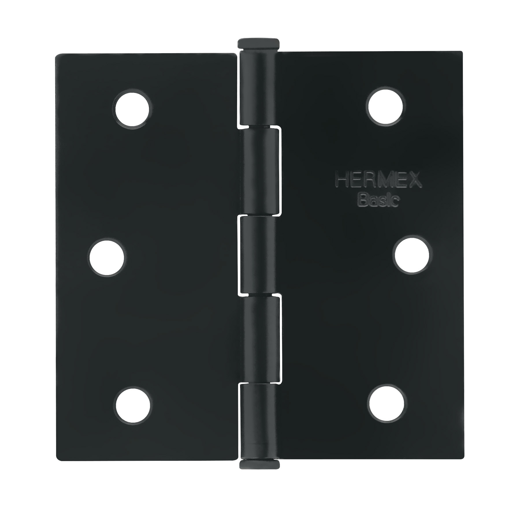 Bisagra cuadrada 2-1/2", negro mate, cabeza plana, BASIC