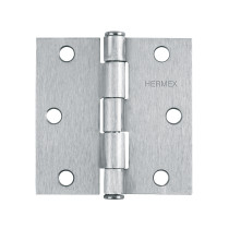 Bisagra cuadrada 3", satinado, cabeza plana, HERMEX
