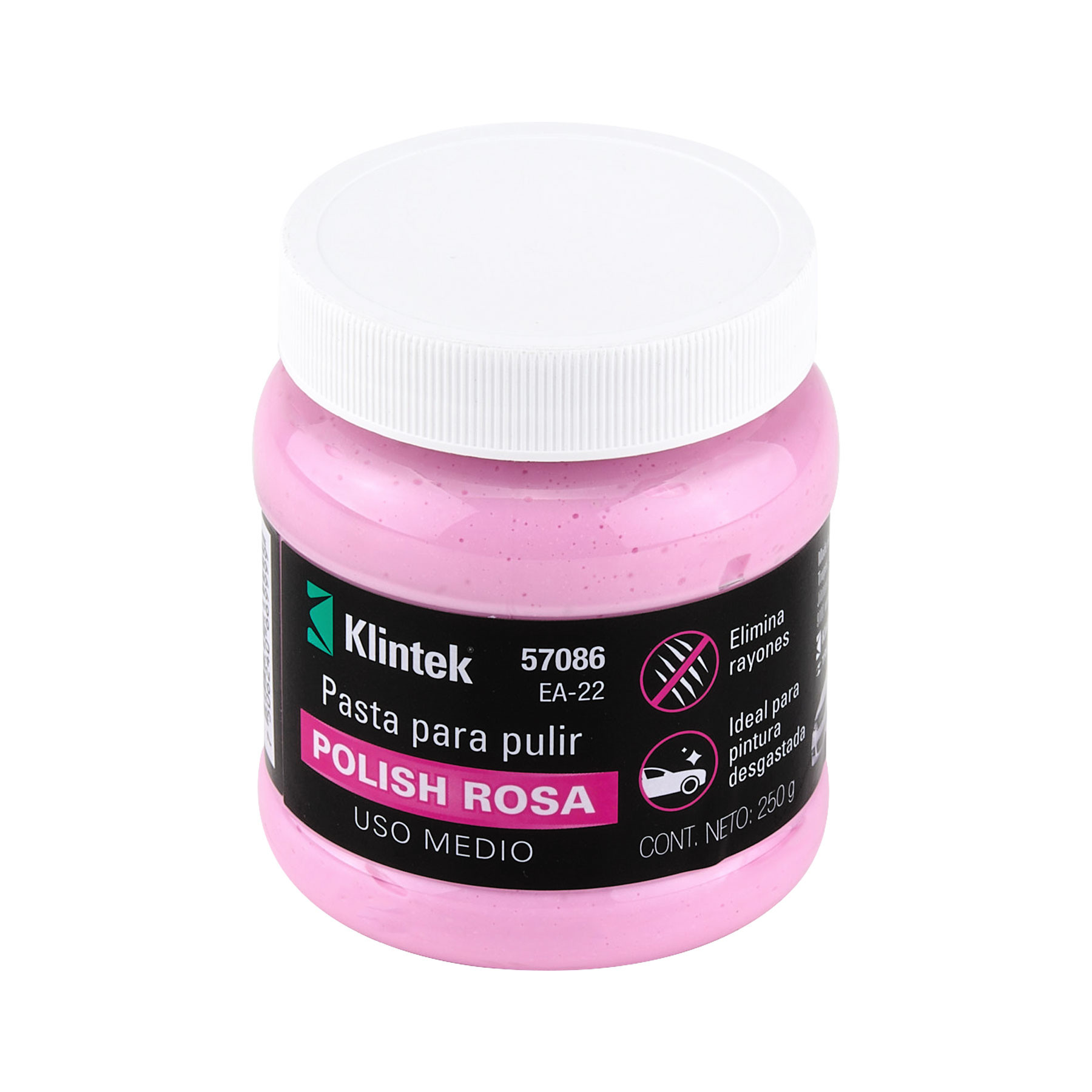 Polish rosa en pasta para auto, 250 g, uso medio, KLINTEK