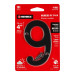Número 9 de latón sólido 4", negro, HERMEX