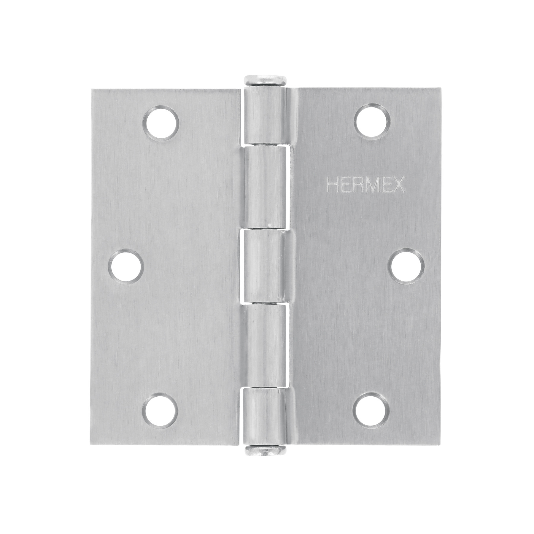 Bisagra cuadrada 3-1/2", satinado, cabeza plana, HERMEX