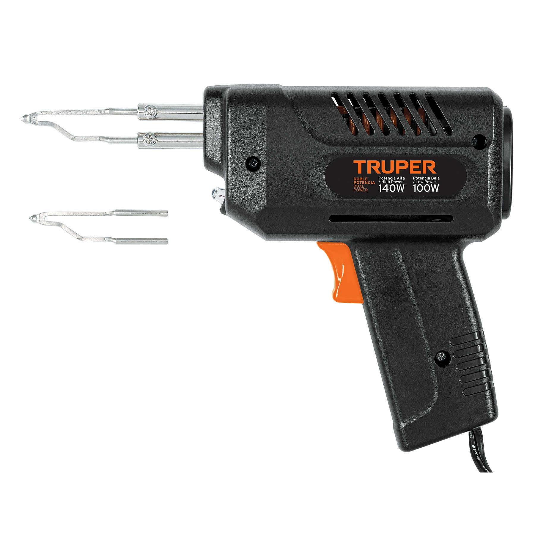 Cautín 140 W tipo pistola con 2 temperaturas, TRUPER