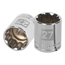 Dado de 27 mm, 12 puntas, cuadro 1/2", TRUPER