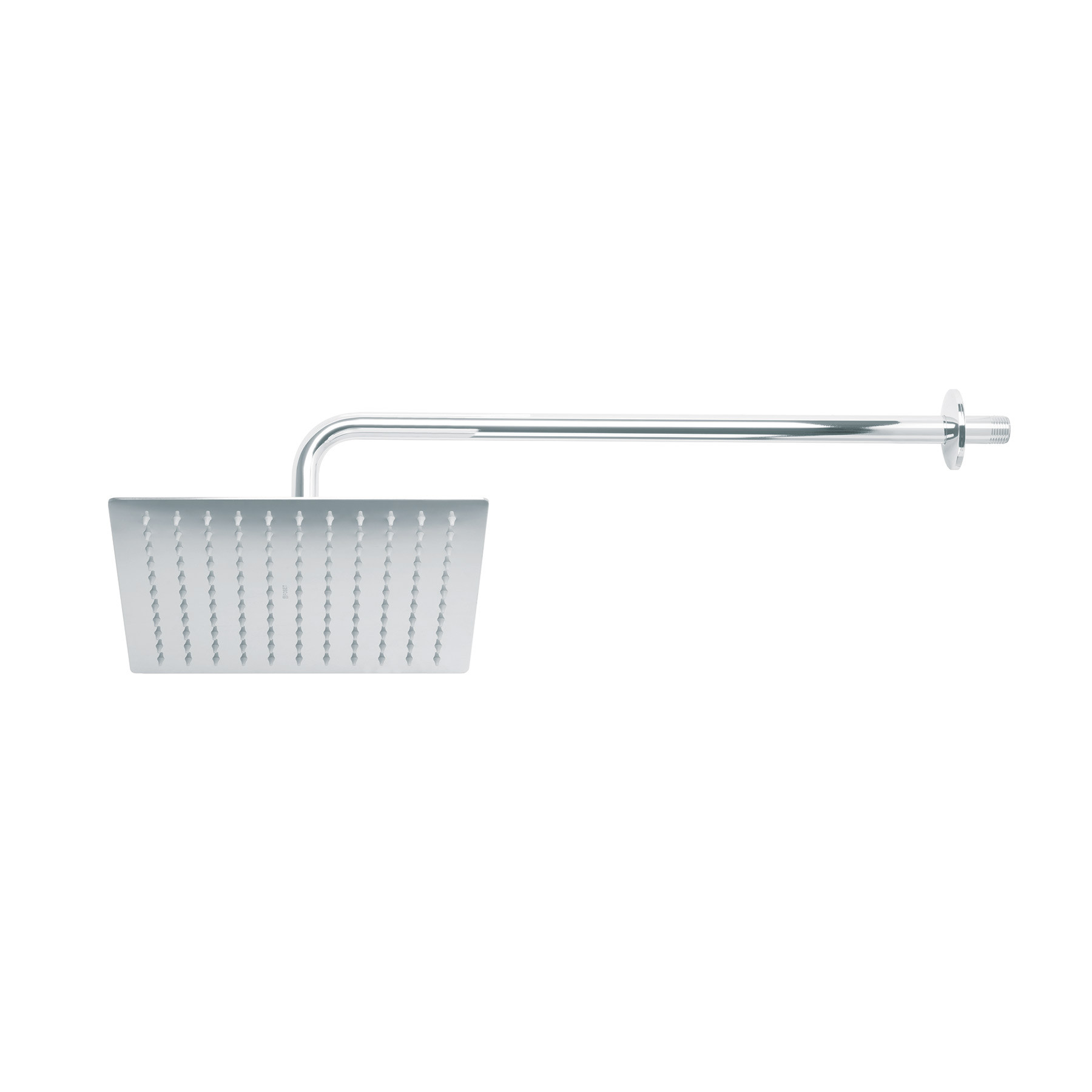 Regadera plato cuadrado 10" con brazo, cromo, FOSET RIVIERA