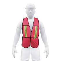 Chaleco de seguridad con cintas reflejantes, rojo, PRETUL