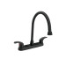 Mezcladora fregadero 8" negro, cuello largo, palanca, AQUA