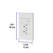 Placa armada 1 interruptor, 2 contactos,1mod,Española,blanco