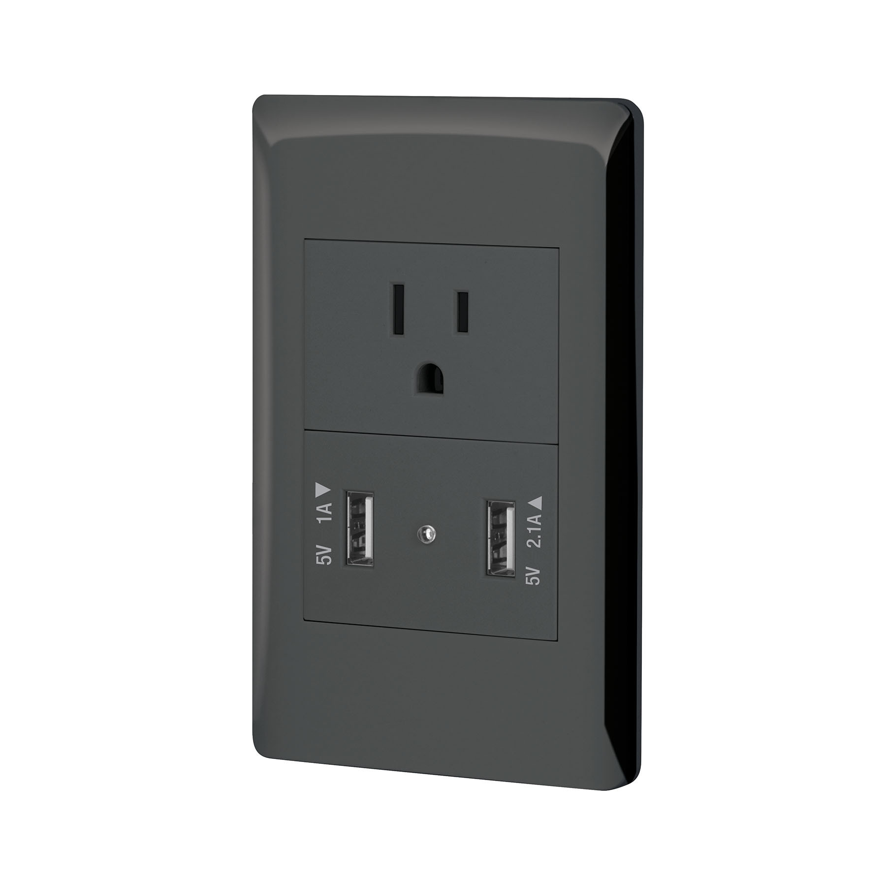 Placa armada negra contacto y 2 puertos USB 1.5 mód, Lisboa