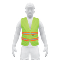Chaleco de seguridad verde alta visibilidad con cierre