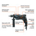Rotomartillo/destornillador 1/2", 800W, TRUPER INDUSTRIAL
