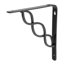 Ménsula reforzada negra 8 x 8", diseño trenza, FIERO