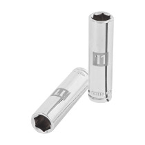 Dado largo de 11 mm, 6 puntas, cuadro 3/8", TRUPER